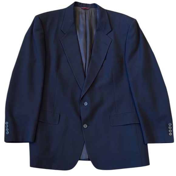 Hart Schaffner Marx Other - Hart Shaffner Marx 46R Navy Blue Wool Blazer Jacket Coat Two Button USA Viracle